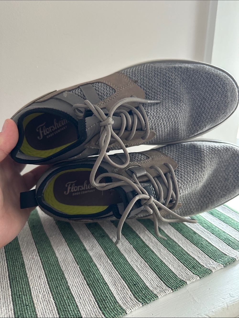 Florsheim Men's Taupe Gray Knit Lace-Up Sneakers